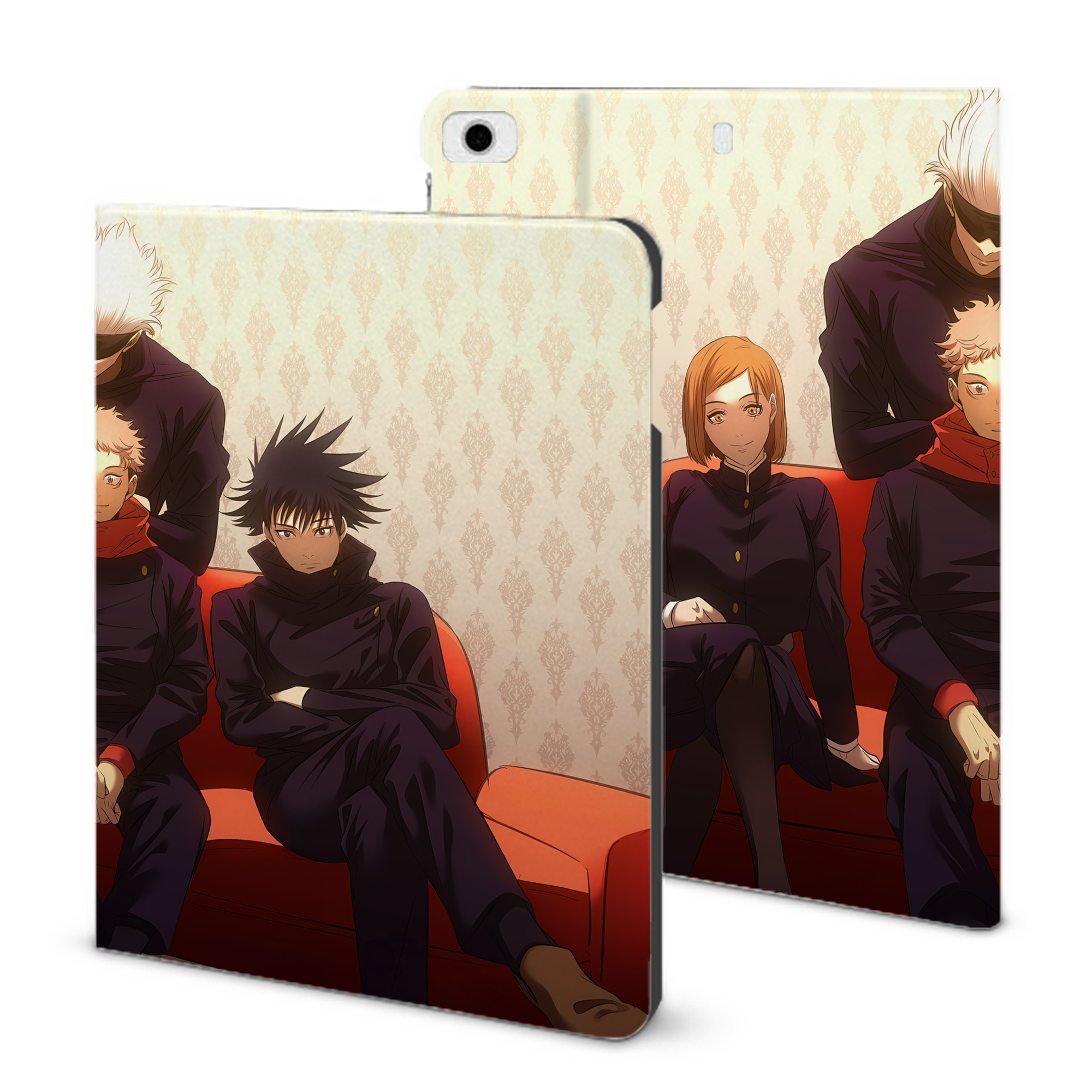 （画像用） 呪術廻戦 Jujutsu Kaisen IPad ケース ブック型 PUレザー TPU 耐衝撃 軽量 薄型 ペン収納なし 全面保護 IPad 各モデル対応